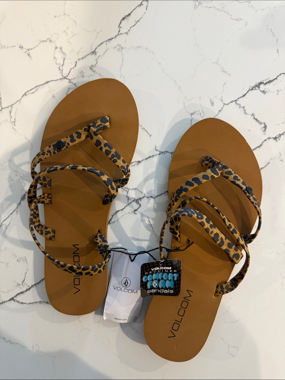 Volcom Women’s Leopard-Print Easy Breezy slip on sandals